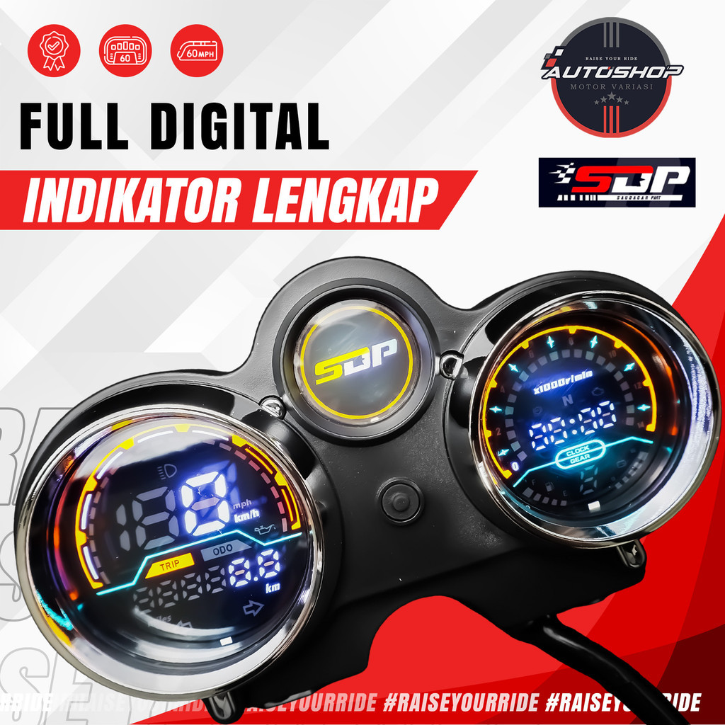 Speedometer Digital NINJA 150 R SS PNP Custom Motor Indikator Lengkap