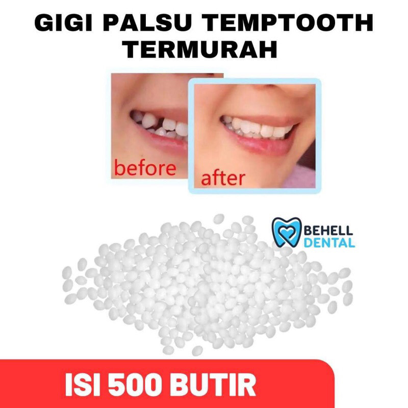 GIGI PALSU SEMENTARA 500 BUTIR / PENAMBAL GIGI PATAH RENGGANG TEMPORARY TOOTH TEMPTOOTH GINGSUL PATA