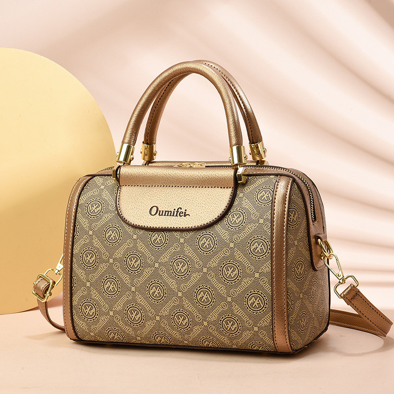 Fashion Boston Women's Bags Large Capacity Luxury Designer Handbag Embossed Craftsmanship Femal Shou