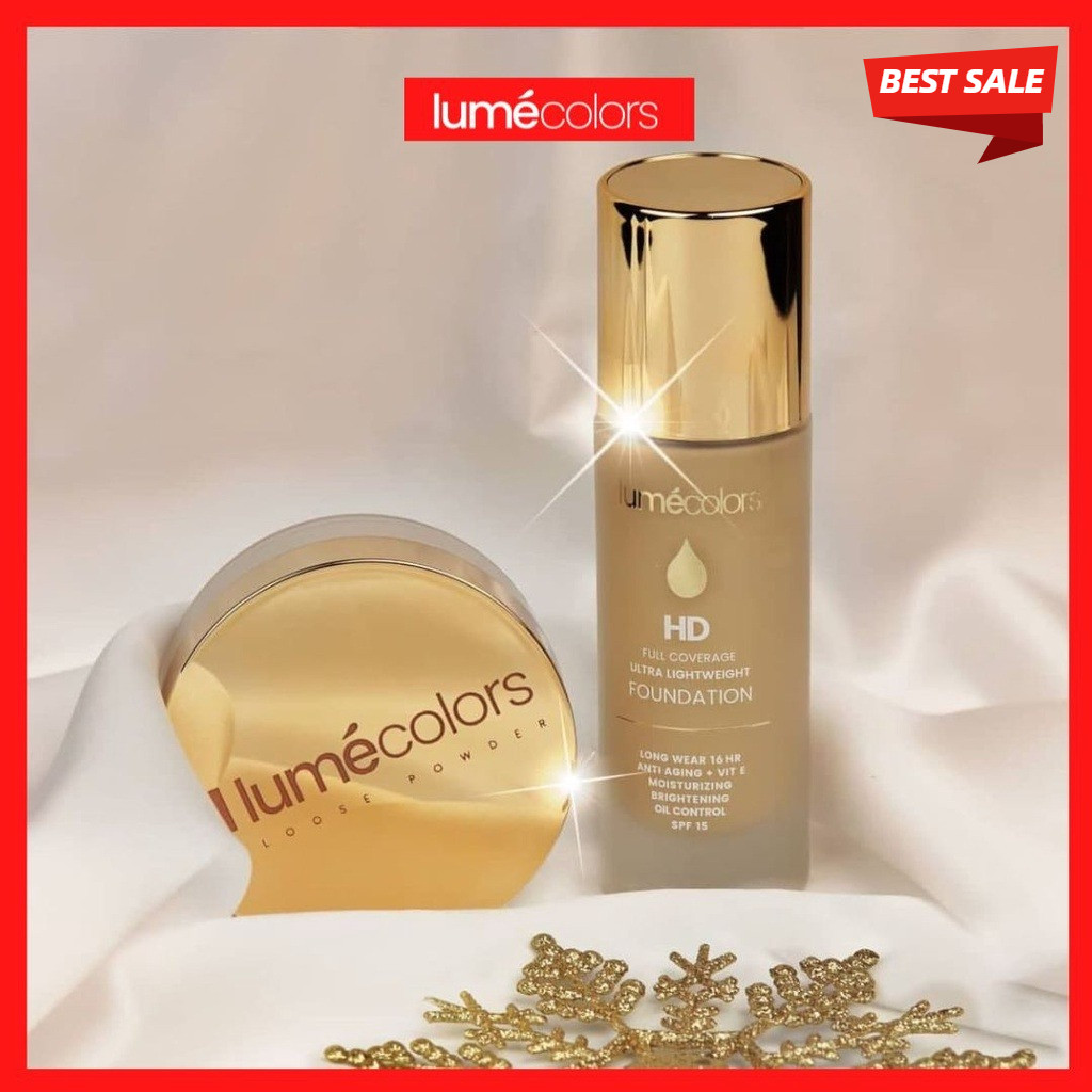 Lumecolors Foundation + Lumecolors Loose Powder Bedak Tabur Lumecolor Bedak Tabur Lume