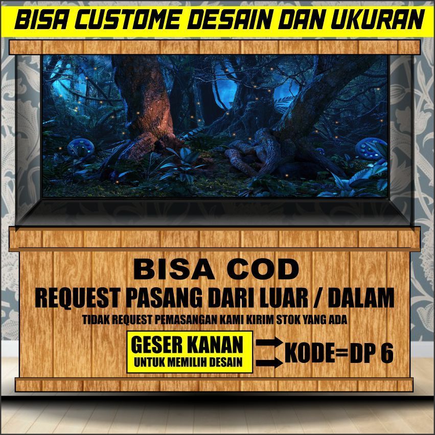 STICKER AQUARIUM, AQUASCAPE,STIKER KACA AQUARIUM,BACKGROUND AQUARIUM TEMA PEMANDANGAN DP2