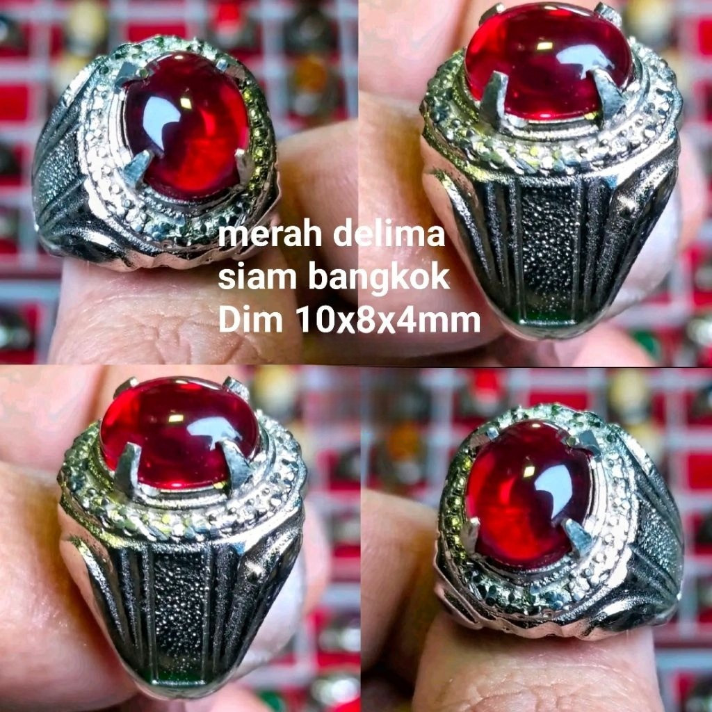 Cincin batu merah delima siam bangkok
