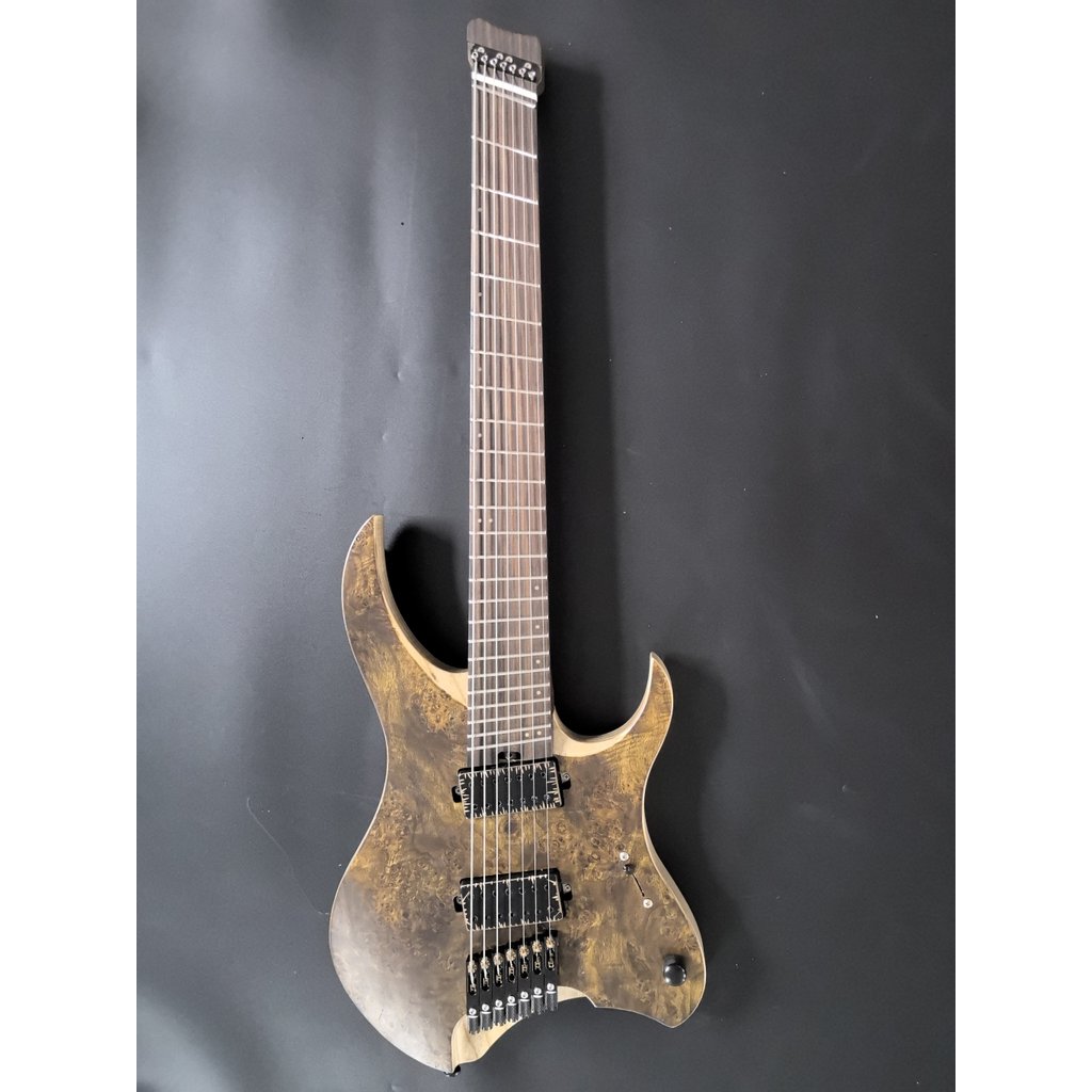 Headless guitar 7 strings Headless guitar 8 strings Headless guitar Aged guitar Flamed Maple Burl gu
