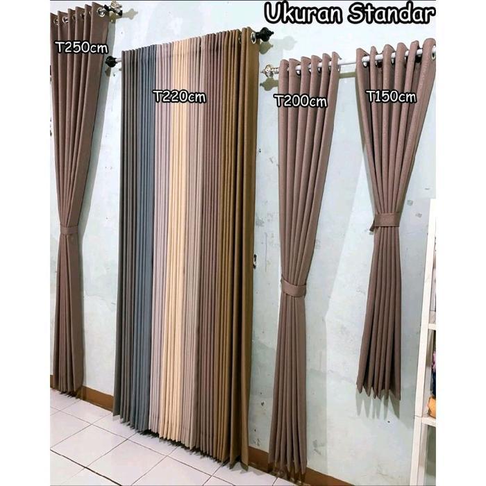 Promo Gorden Blackout Polos - Abu Tua, 150 cm x 150 cm