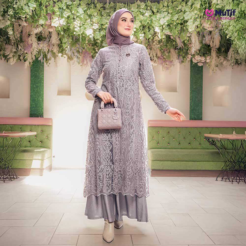 Mutif Chafika Grapeade Gamis Brukat Terbaru Mewah Berkelas