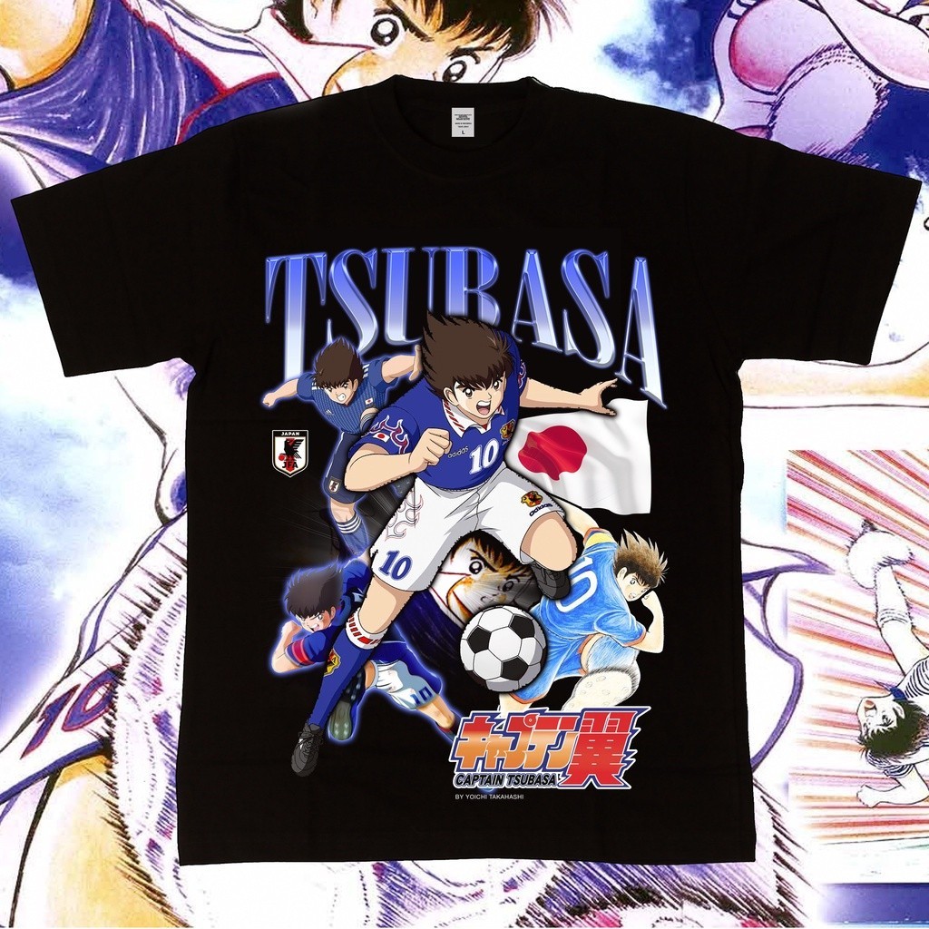 [Ready Stock ] Kaos - Tshirt Tsubasa Ozora  Japan Captain Tsubasa World Cup Homage Series -COD