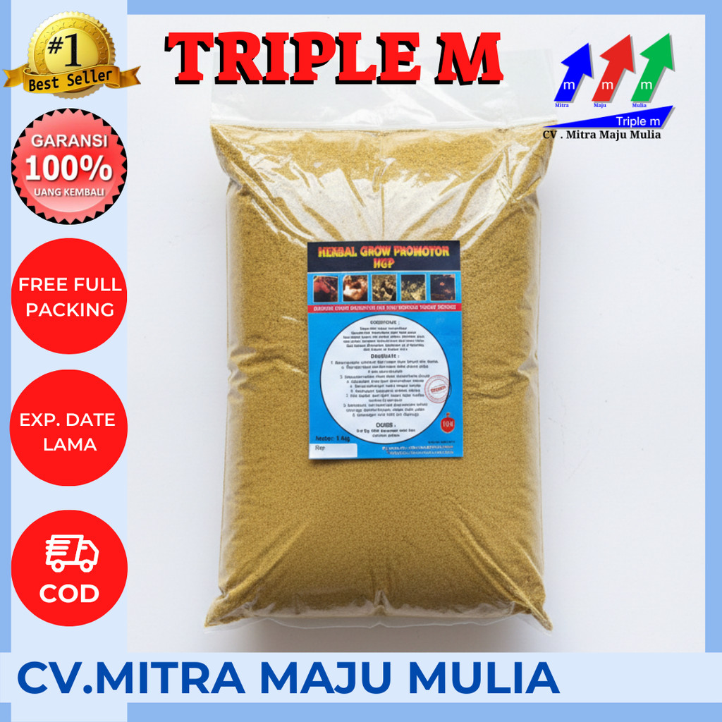 HERBAL GROW PROMOTOR HGP 1 KG UNGGAS JAYA - Jamu Herbal Meningkatkan Pertumbuhan Ayam Unggas Bebek S