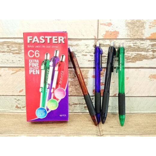 WRITELINE Pulpen       Faster c6   Tinta hitam berkualitas Merah Stationery