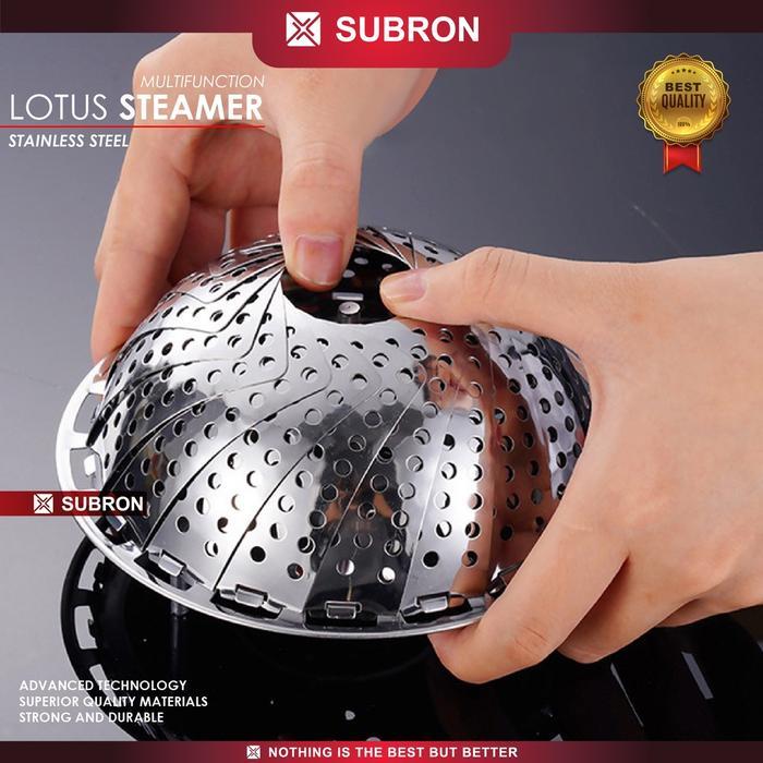 SUBRON Alas Kukus Lipat Steamer Lotus Kukusan Teratai Multifungsi Serbaguna Stainless Steel