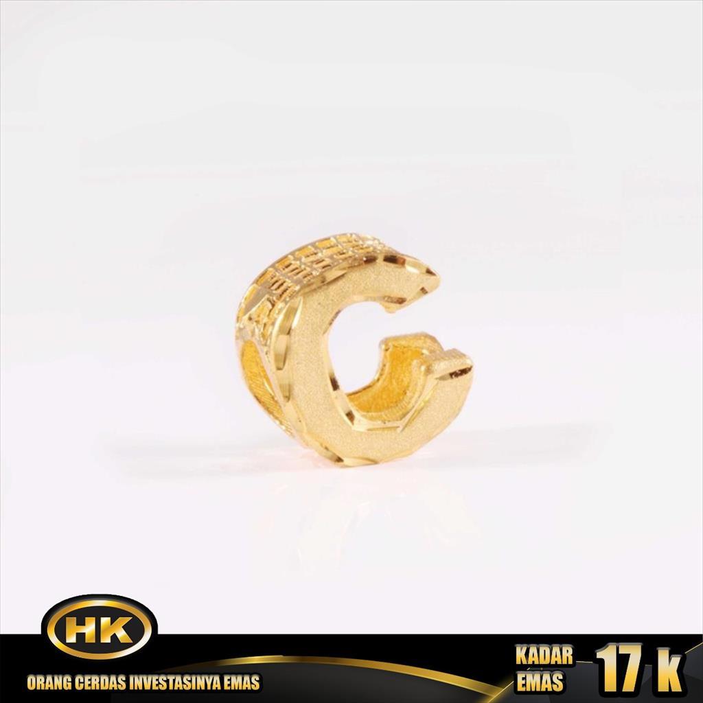 Liontin Emas 17K - HURUF C - HKGOLD