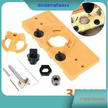 Set hinge Jig Guide + Bor Engsel Sendok/ Jig Locator Forstner Drill/ Alat Bantu Pasang Engsel Presis