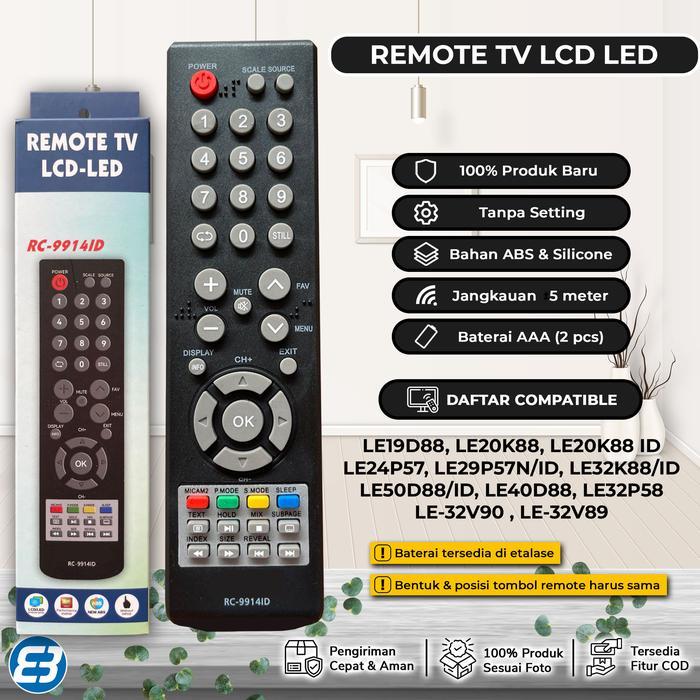 Remote TV LCD LED RC-9914ID Smart TV RC-9920AS - RC-9914ID