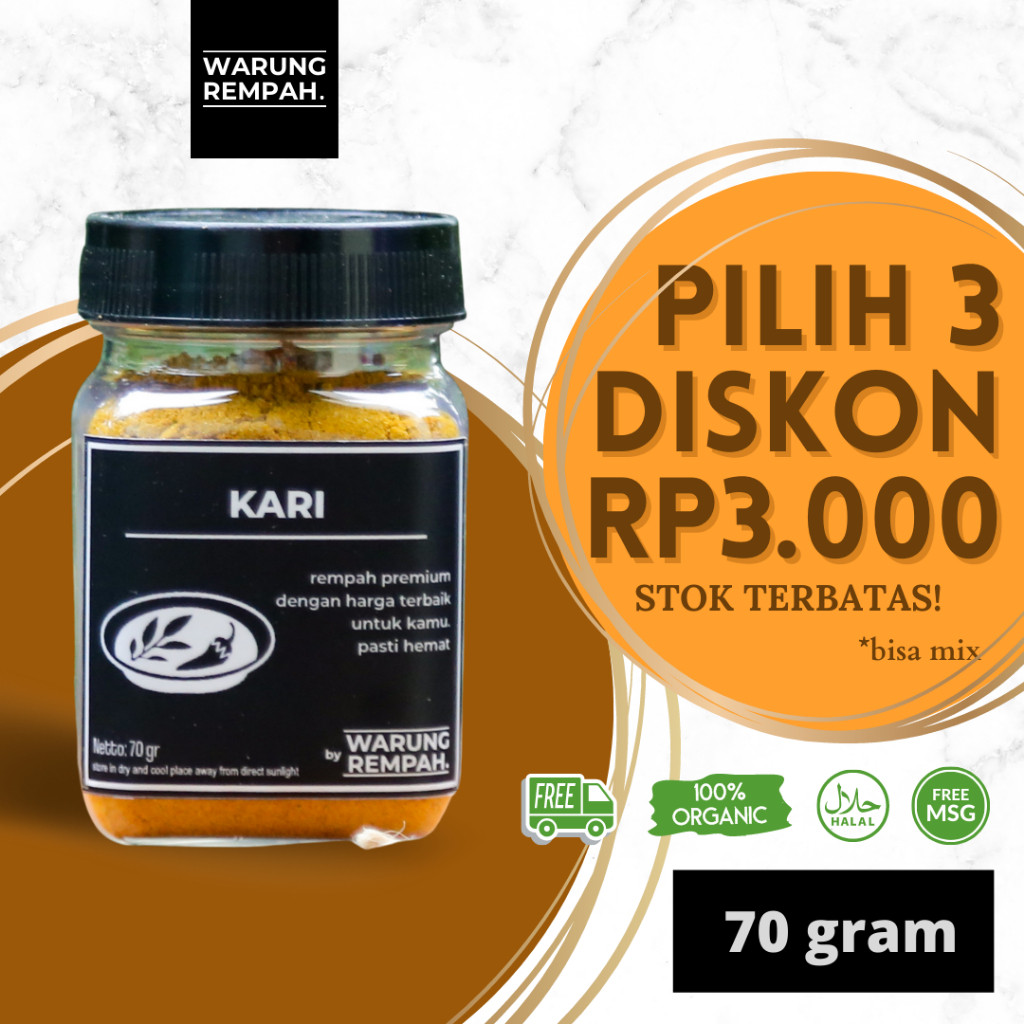Bubuk Kari Indian Curry Powder for Meat Chicken Martabak Telor Bumbu Kari Serbaguna