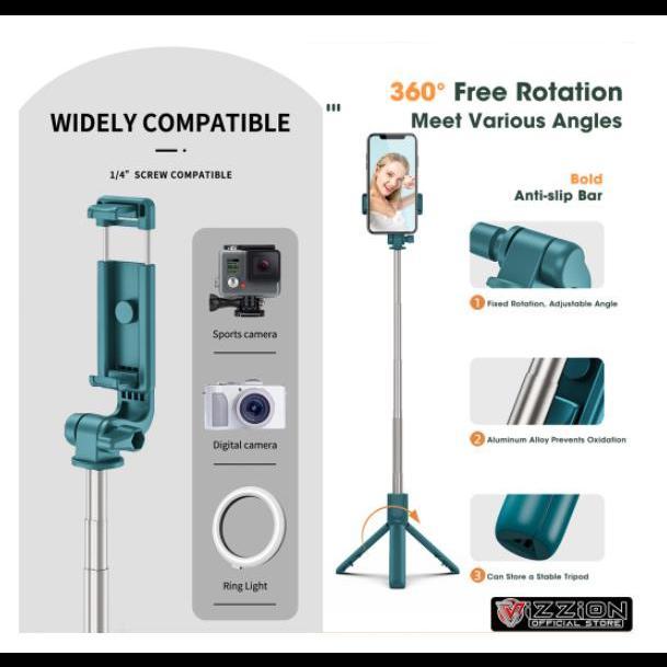 R1 Tongsis Tripod Macaron Tripod Selfie Stick Remote Sutter