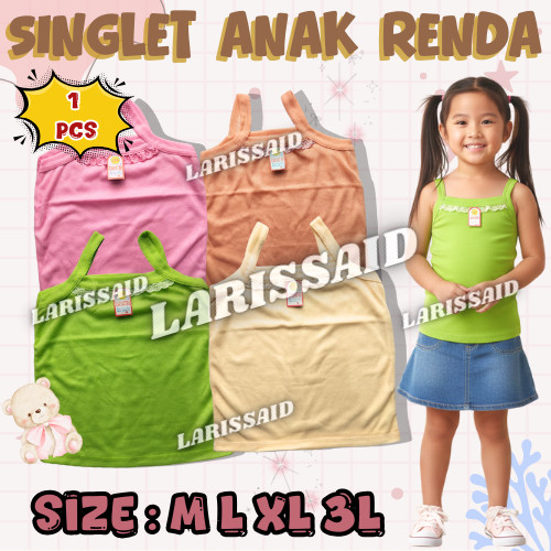 Tanktop Kaos Dalam Renda Wanita Anak Remaja Dewasa