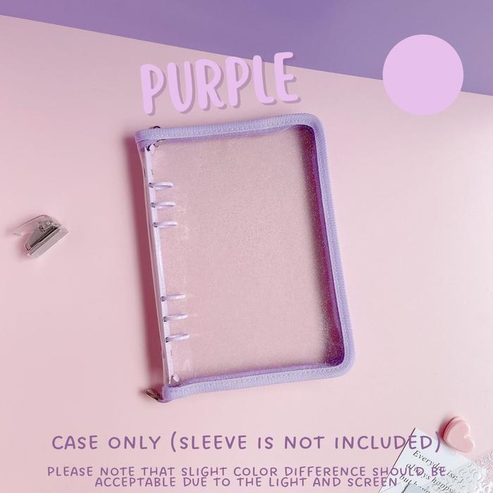 (A5 SIZE) Zipper Photocard Binder 6 Ring / Binder Album PC Polaroid - Case Zipper - Purple