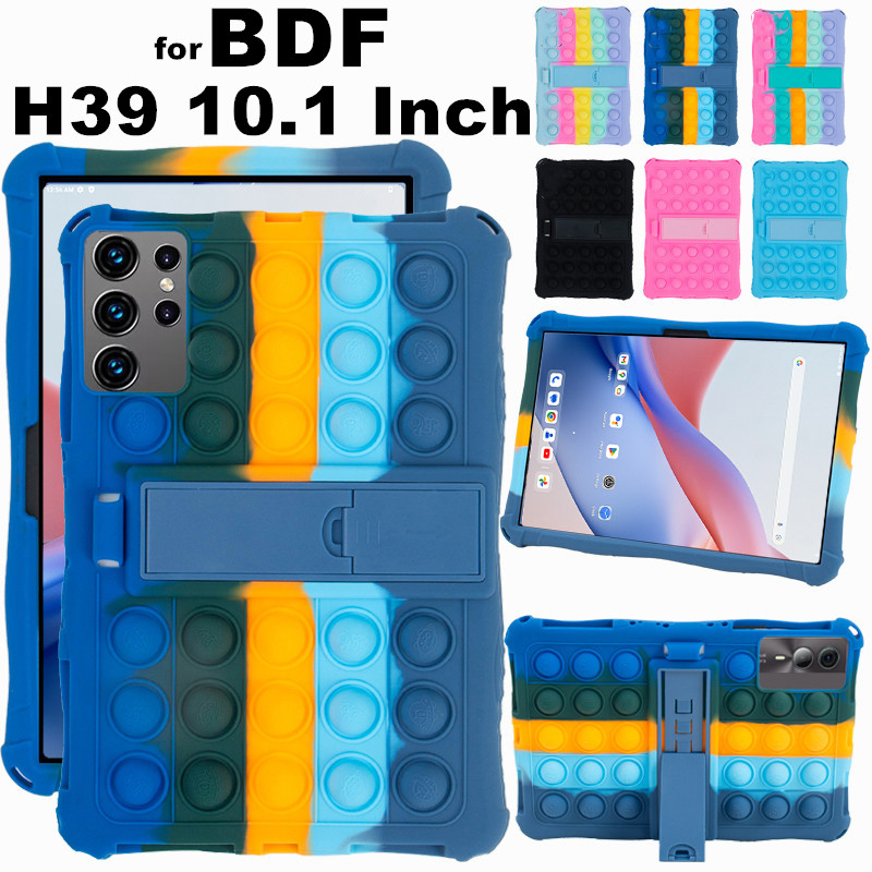 for BDF H39 10.1 Inch Android Tablet Case Ajustable Stand Cover Tablet Soft Silicone Push Bubble Cas