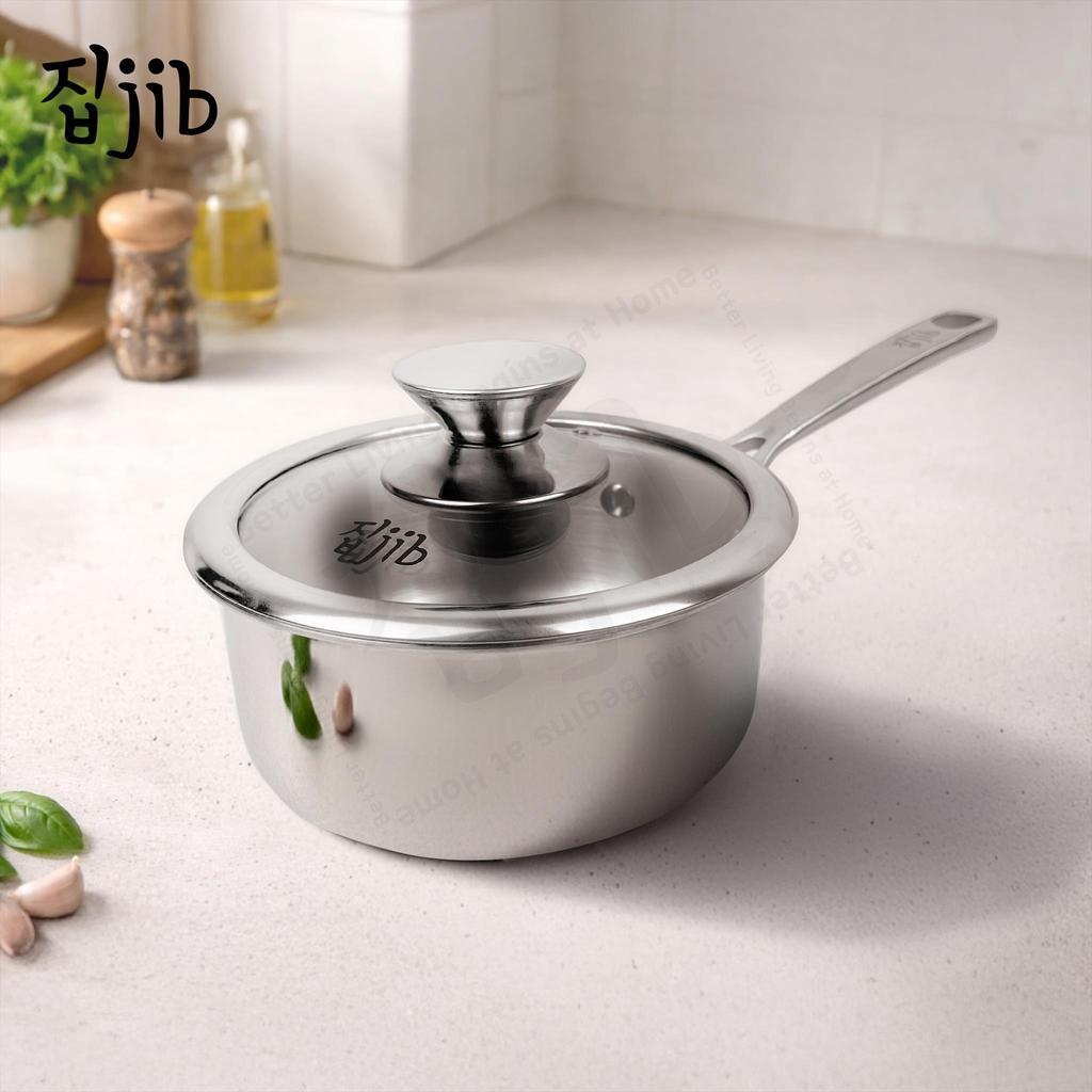 JIB Mini Saucepan Stainless Steel SUS 316L / Panci Susu Tutup Kaca 16 cm Food Grade Anti Karat