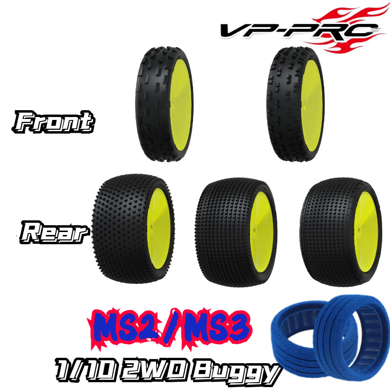 Super Price VP PRO RC 1/10 2WD Buggy Tire Front Rear Soft Evo 12mm Nut RC Racing Tire High Grip TLR 