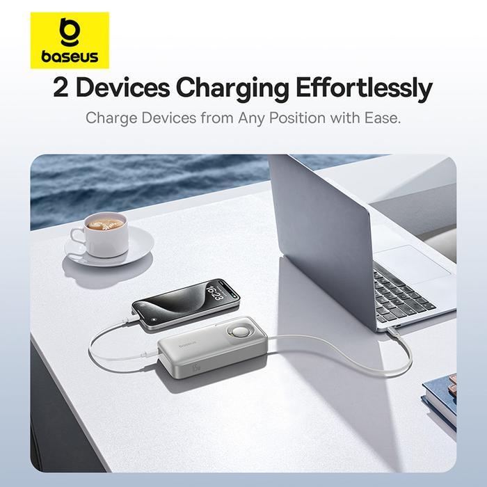 Baseus Powerbank Free2Pull with Built-in Retractable Type C Cable 20000mAh 65W Fast Charging - Lunar