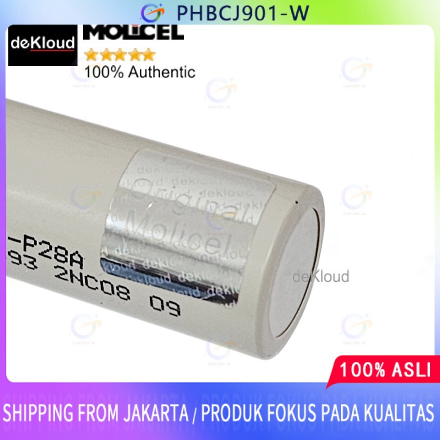Authentic MOLICEL P28A 18650 Battery | baterai batre batere original