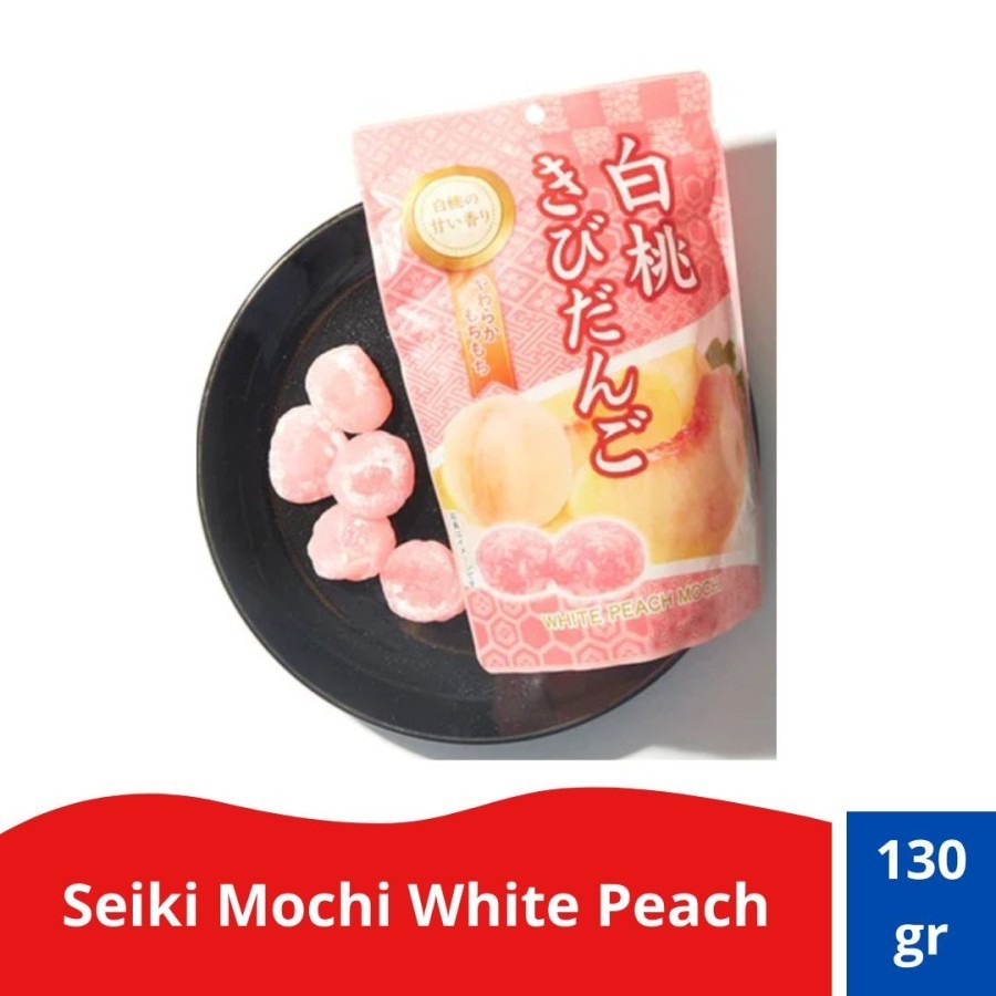 Seiki Mochi White Peach/Mochi Buah Persi Jepang 130gr