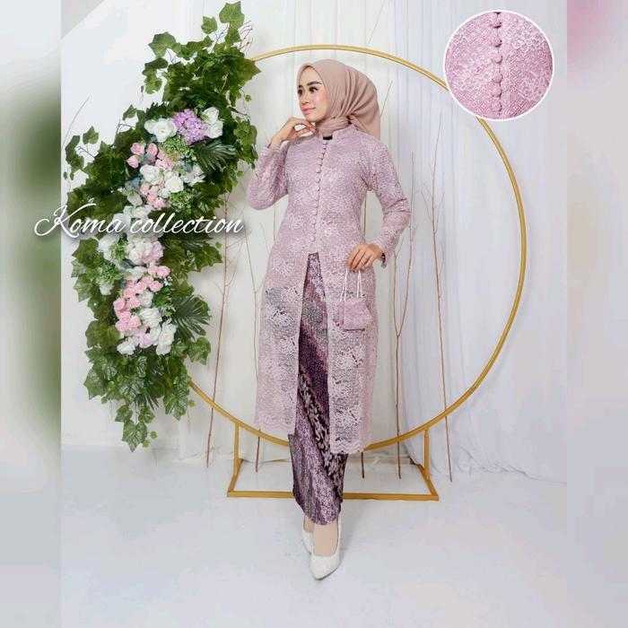 kebaya tunik kancing ibu hajat / tunik kancing depan / kebaya kekinian / kebaya tunik seragam / keba