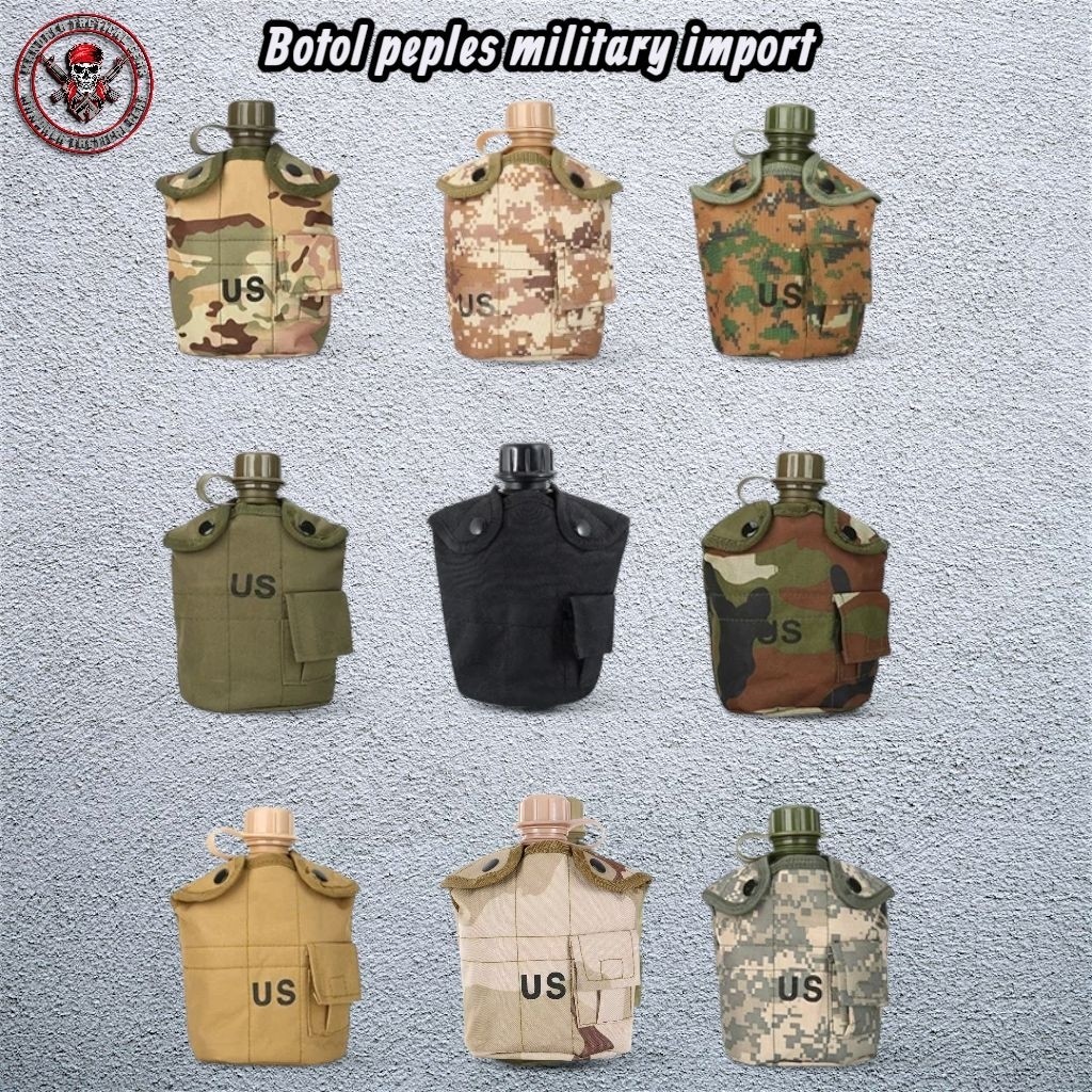 Botol Minum Tactical misting peples | Botol peples misting Militer dengan Pouch import
