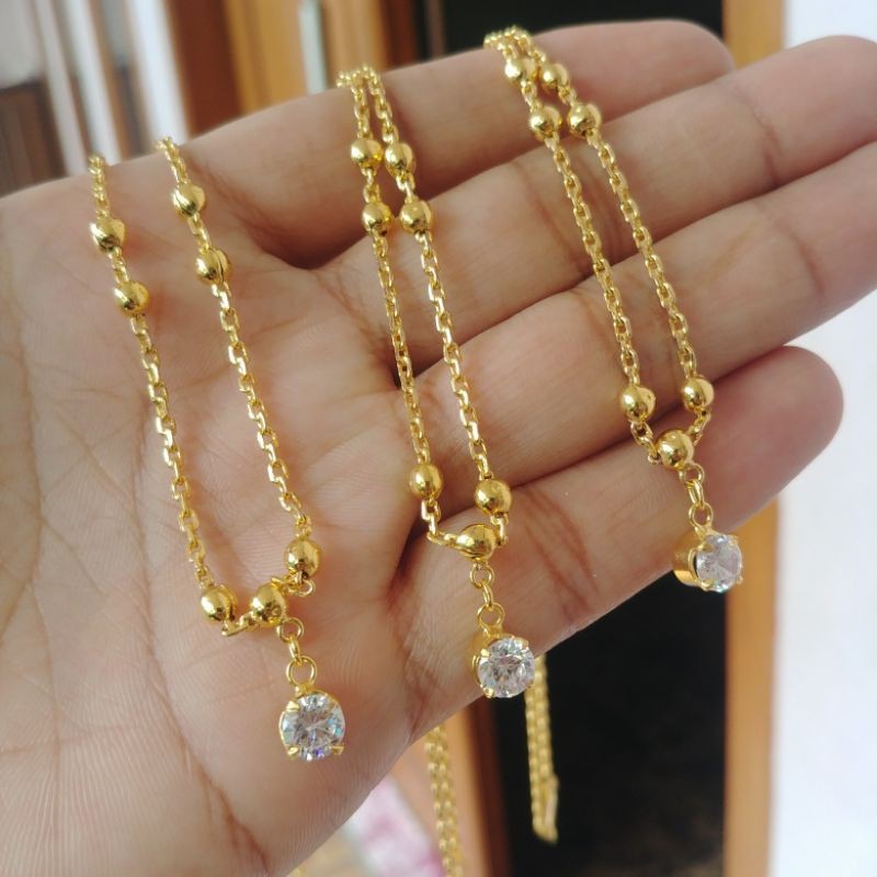 Kalung Bandul Mata Satu Lapis Emas 24k Murni