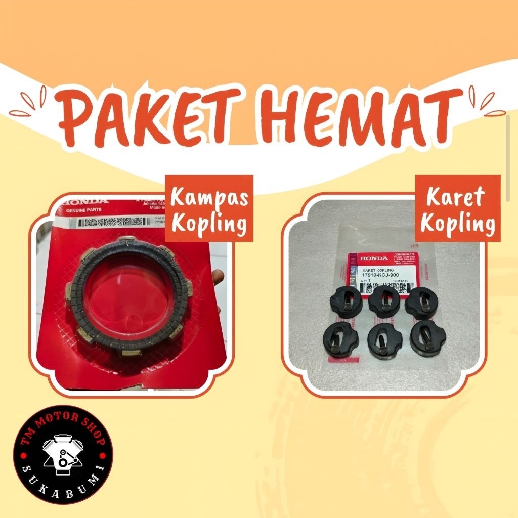 Paket Kampas Kopling + Karet Kopling Honda Tiger Revo Tiger 2000 KCJ
