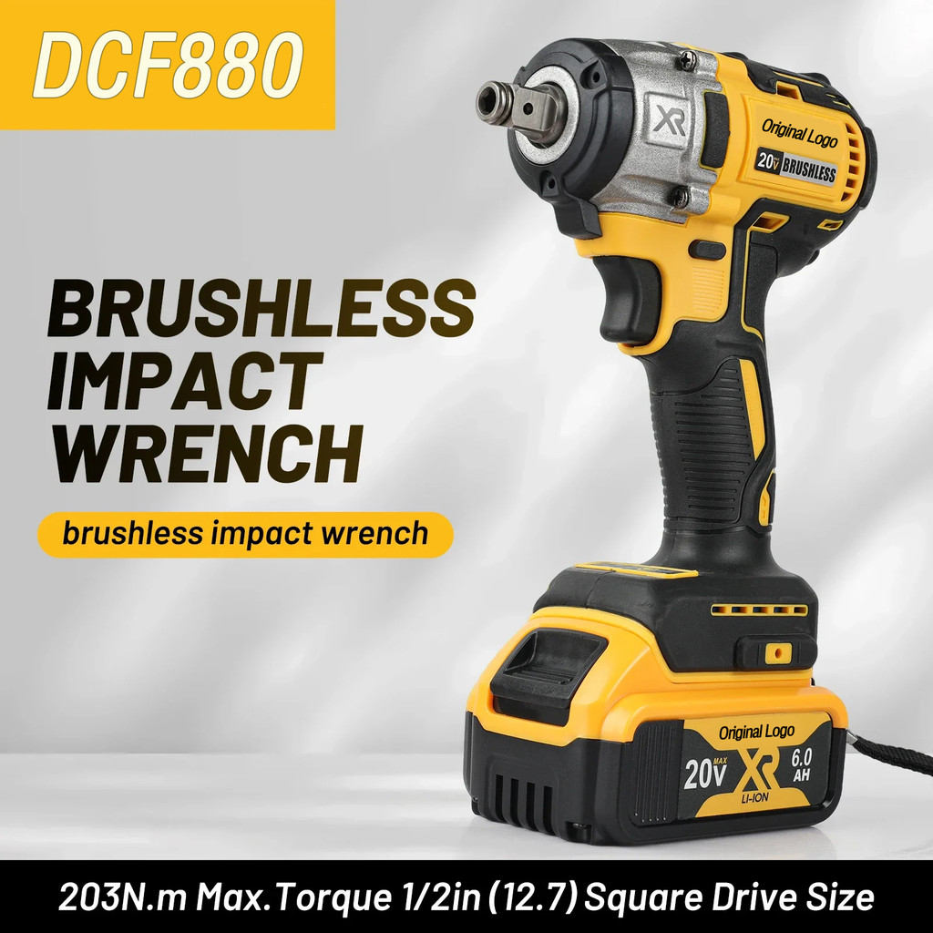 2025 New DCF880 Cordless Impact Wren 20V Original 2300RPM Reargeable 13MM Electric Lithium Battery W