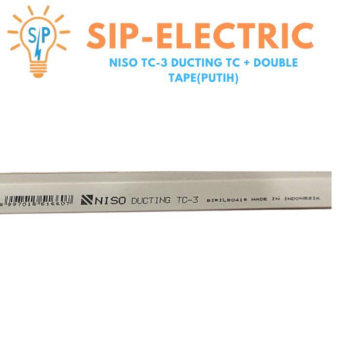 NISO TC3 PUTIH / CABLE DUCT + DOUBLE TAPE / PELINDUNG KABEL DAK TC 3