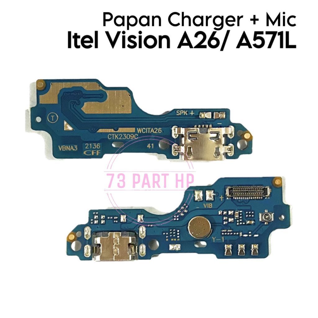 Papan  Konektor Charger + Mic Infinix Itel Vision A26 / A571L - Flexible Flexibel Fleksibel Fleksibl