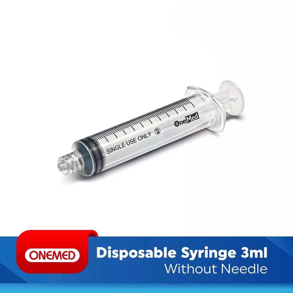 OneMed Spuit 3 cc / 10 cc Tanpa Jarum