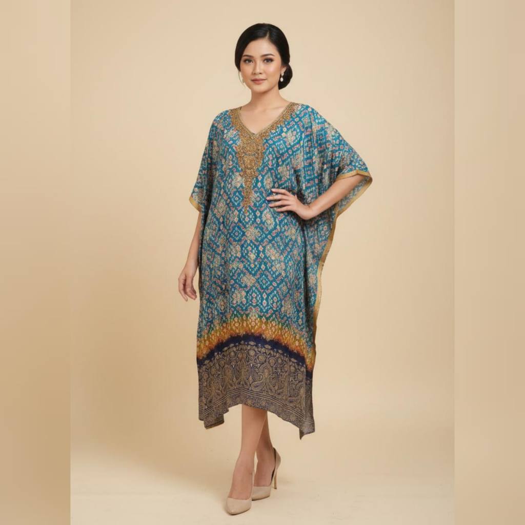 kaftan tunik songket silk Wanita