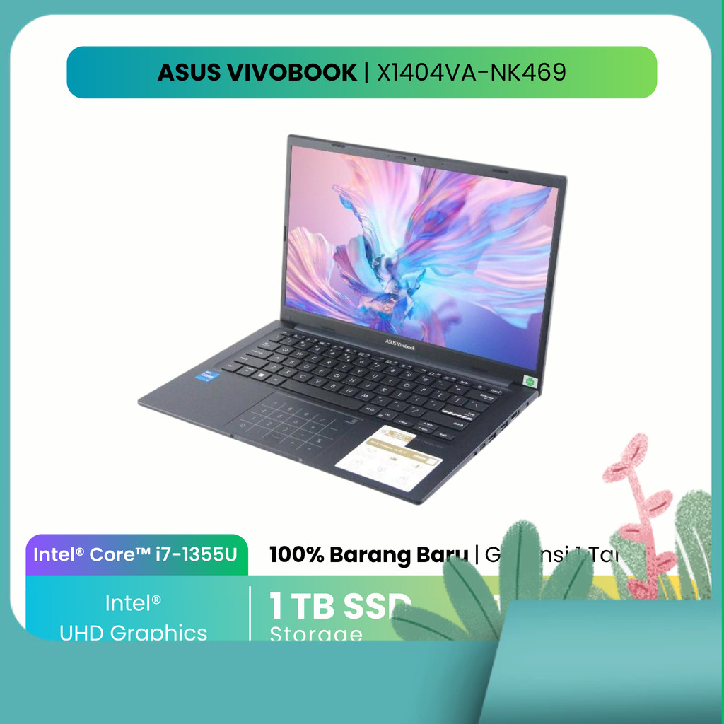 Laptop Asus Core I7 Gen 13 - Asus VivoBook X1404VA-NK469 | Core I7-1355U | 24GB | SSD 1TB | Intel UH