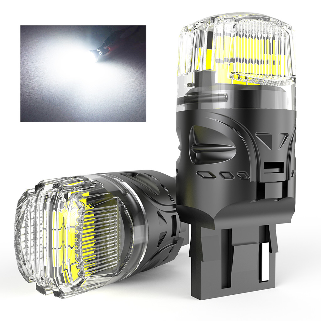 2pcs T20 7440 7440NA Lampu Putih Super Terang Bebas Kesalahan Tanpa Error W3x16d 12V 21W Lampu Siang