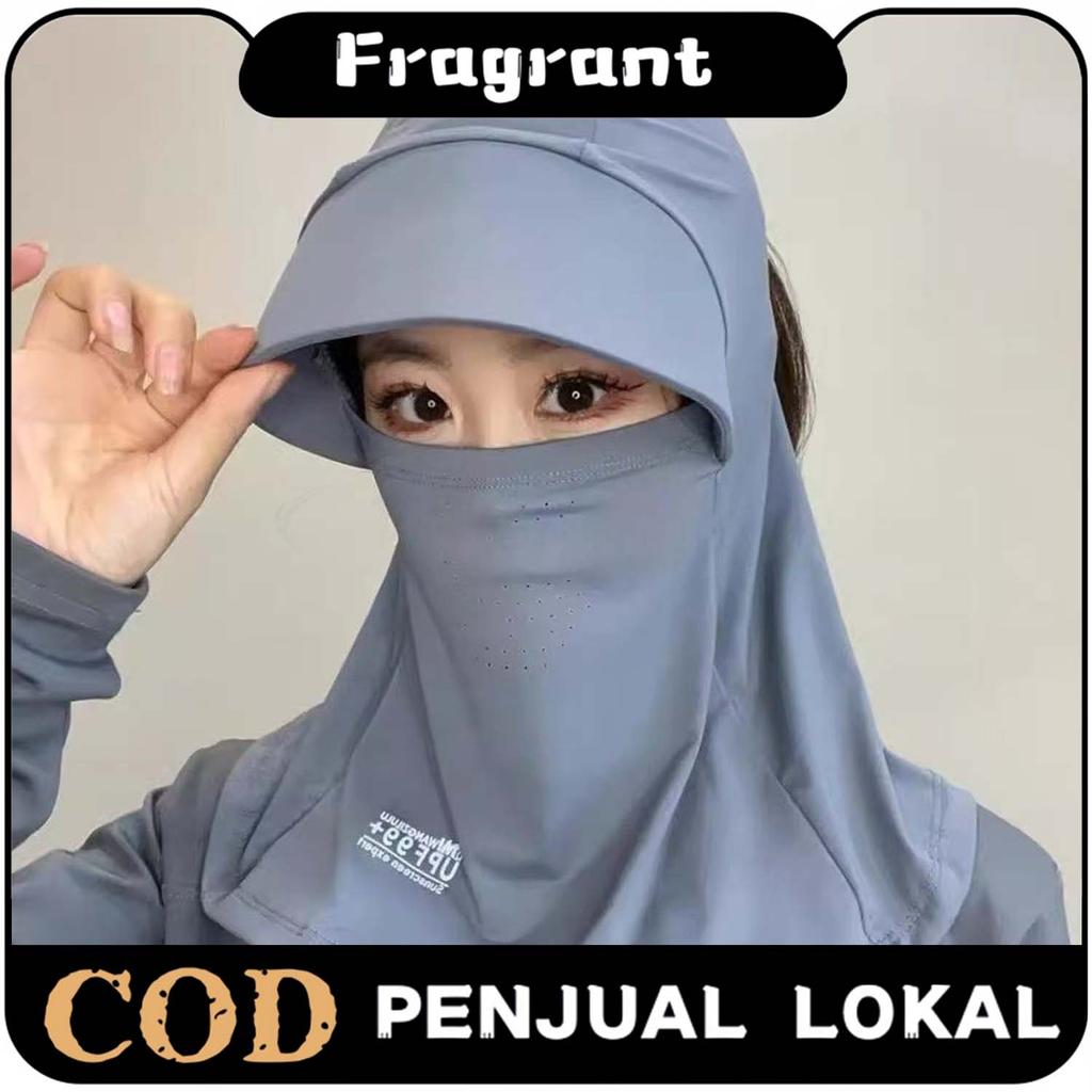 Syal Leher Anti UV UPF50+ Masker Topi Pelindung Matahari Pelindung Wajah 3-in-1 Topi Syal Leher Moto
