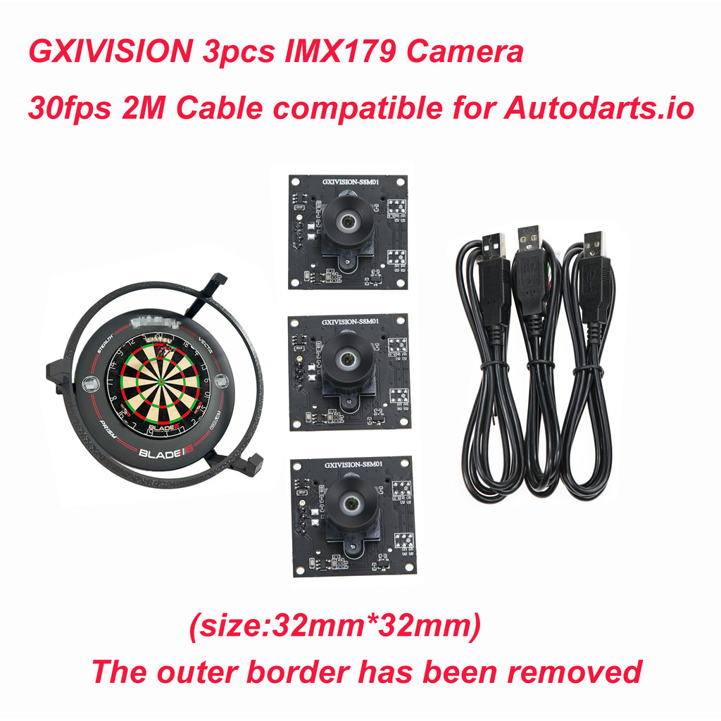 Webcam GXIVISION IMX179 30fps Kabel 2M Lensa 3mm Tanpa Distorsi, Modul Kamera USB, Kompatibel Untuk 