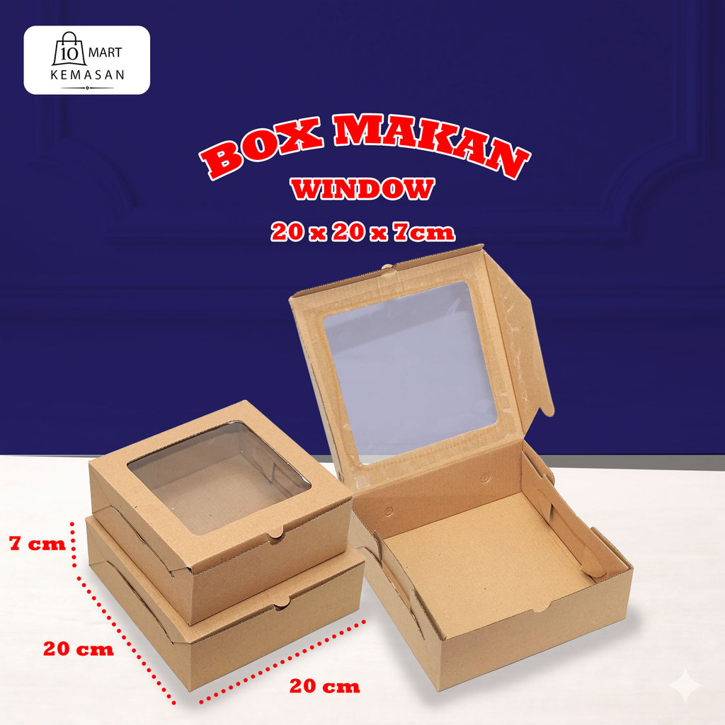 Box mika polos 20x20/box kue 20x20/kotak kue 20x20