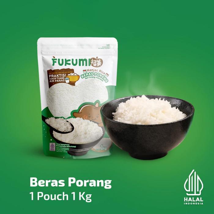 Fukumi Beras Porang Pouch 1 Kg Konjac Rice Shirataki Beras Instan Nasi Porang Halal Indonesia