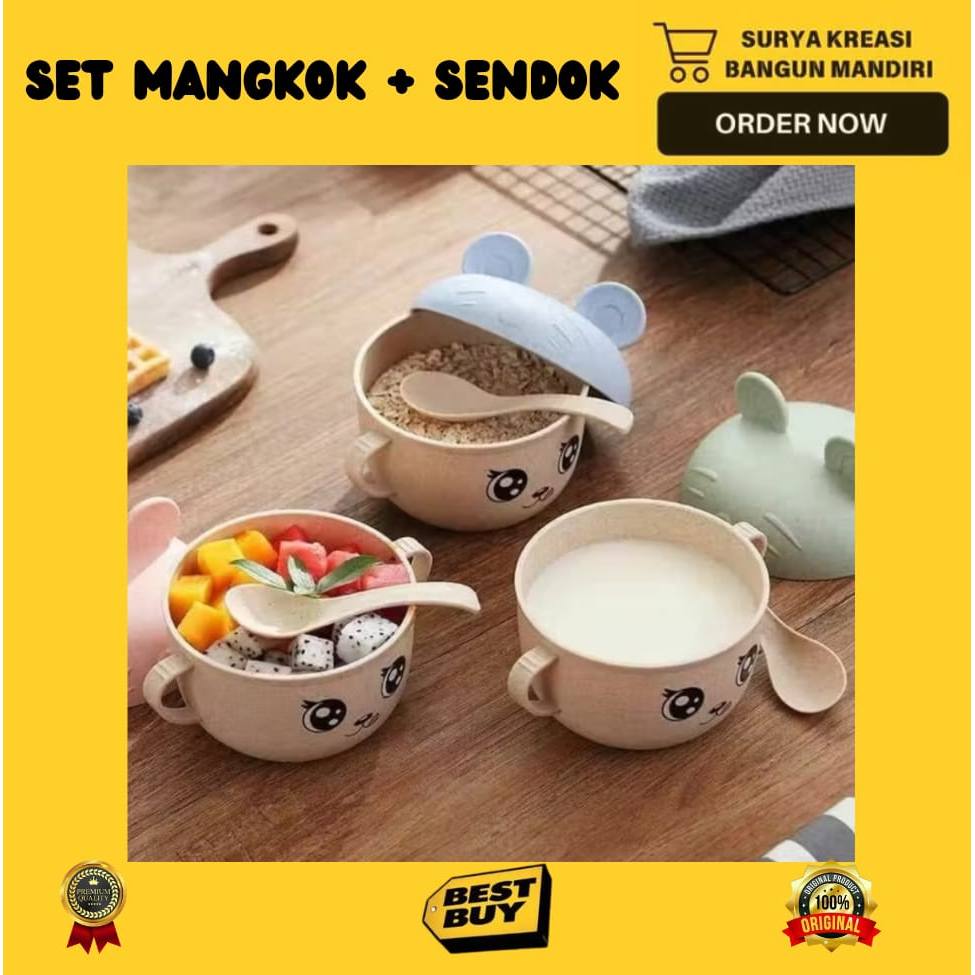 SET GELAS MANGKUK + SENDOK - MANGKUK BAYI - MANGKOK / MUG + TUTUP - SET TEMPAT MAKAN KARAKTER - TEMP
