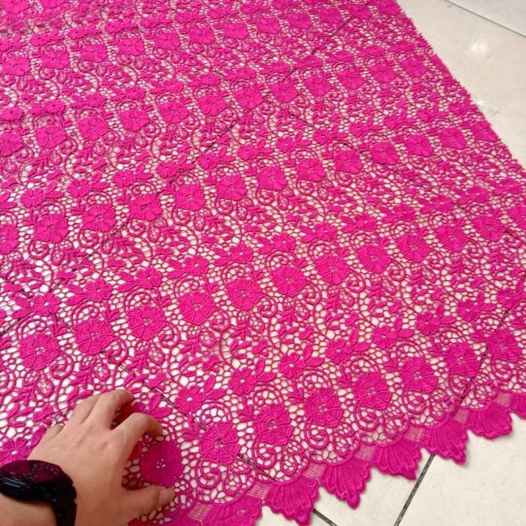 Bahan kain brokat oki prada original motif sanloret 3D jepang premium