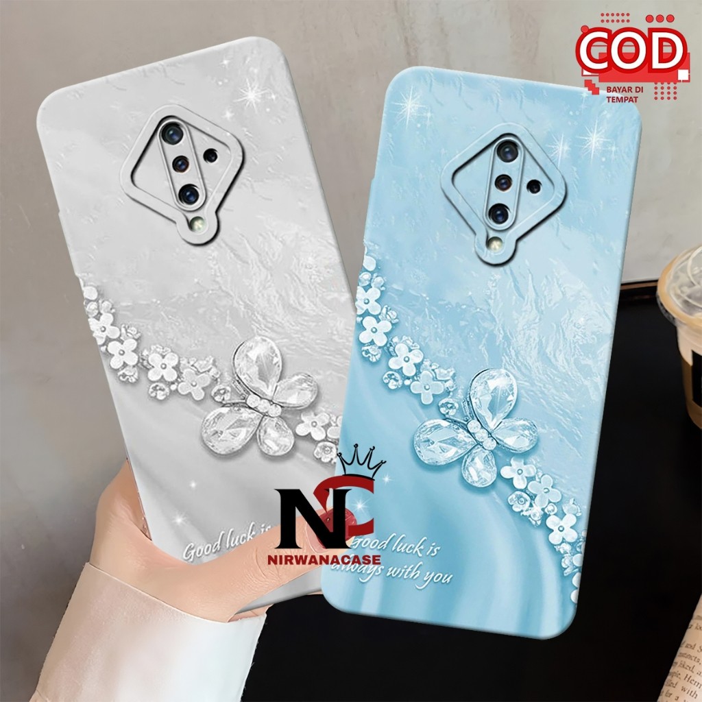 Kessing Hp Vivo S1 Pro - Case Vivo S1 Pro Motif Kupu - Kupu Fashion Case Lucu Pro Camera Lentur
