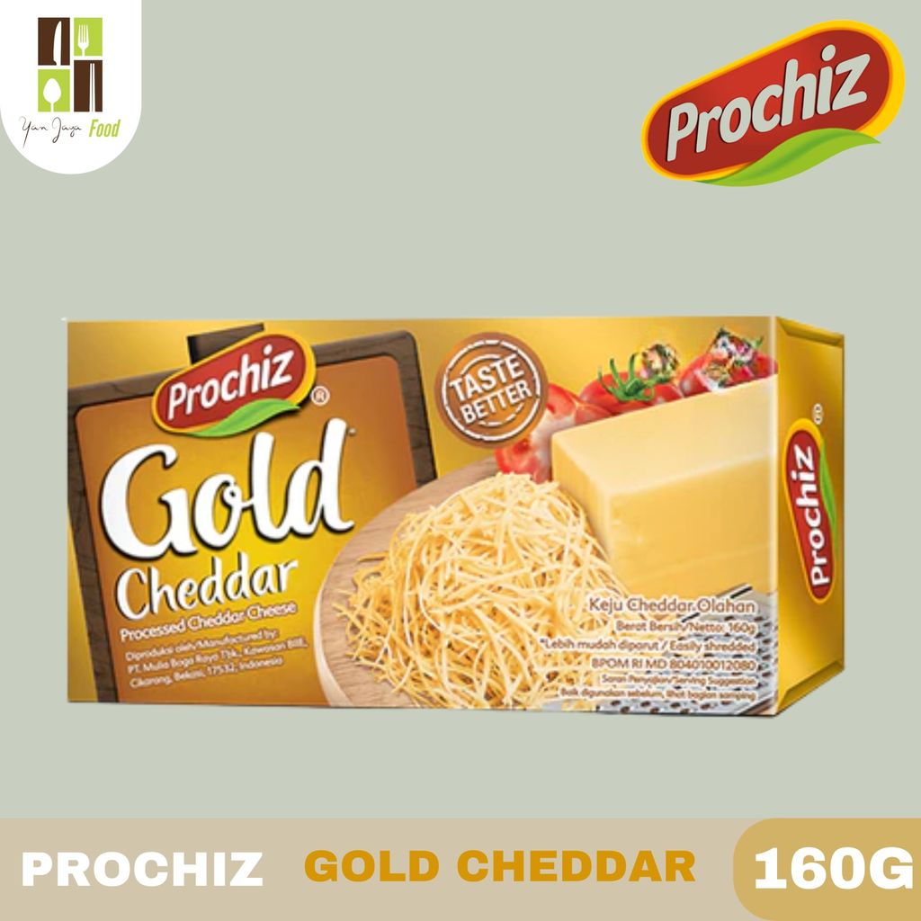 Prochiz / Gold Cheddar 160g / Gold Keju Cheddar Olahan / Keju Cheddar Kuning / Gurih / Lembut