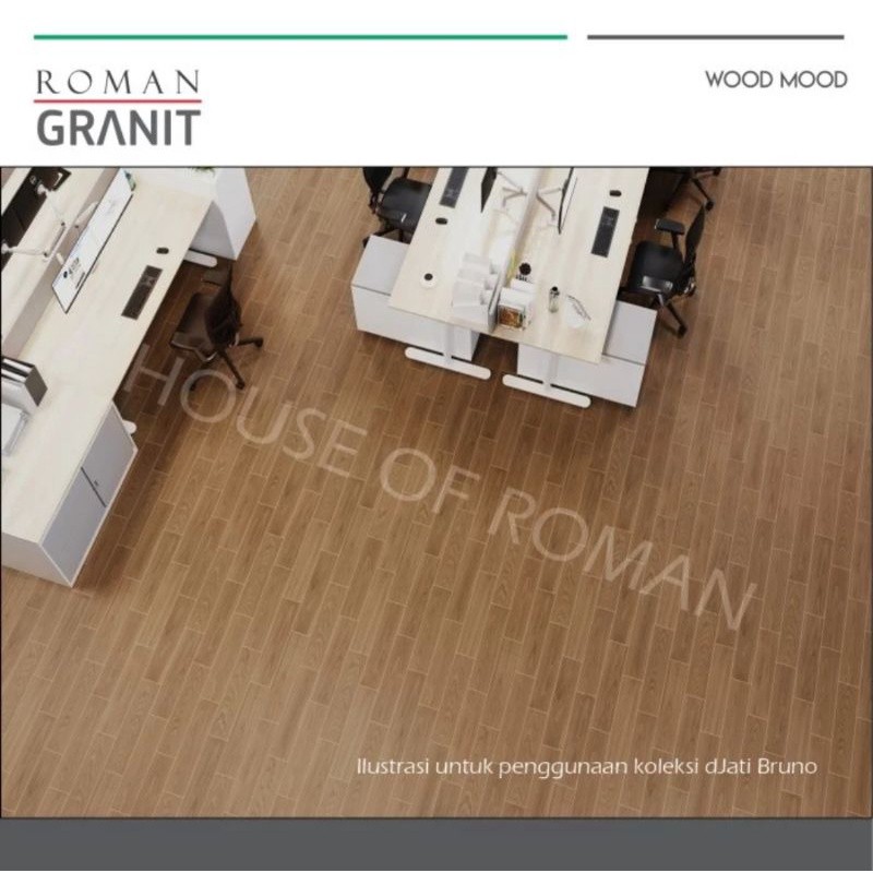Roman Granit dJati bruno 60x15 / Roman Granit dJati beige / lantai kayu / keramik kayu / keramik mot