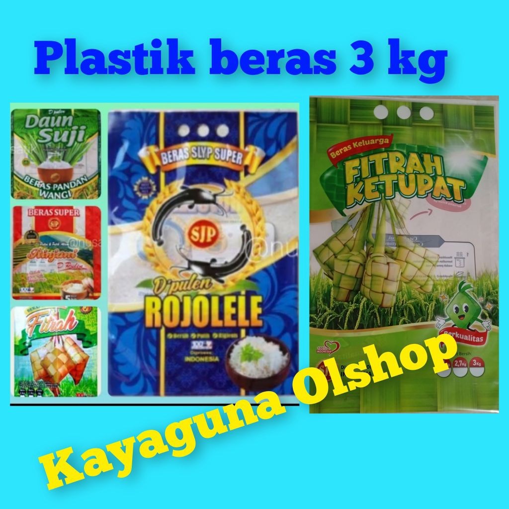 Promo Plastik beras rojolele, fitrah 3 kg isi 50 lembar