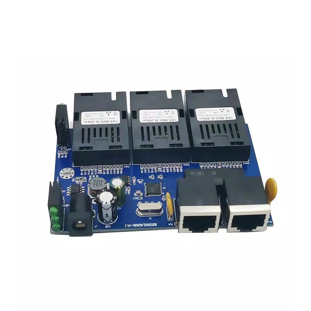 FO - PCB Board 2 RJ45 3 SC FO Ethernet Converter