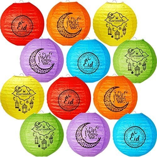 Carnival  Lampion Lebaran Idul Fitri Dekorasi Hari Raya Ramadhan Lampu Bola Lampion Kertas EID Hijau