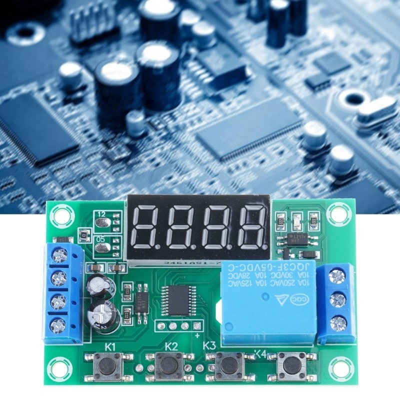 YYC-2S Delay Time Relay Module LED Display Adjustable Programmable 5V12V24V Fixed Time Decoupling Pu